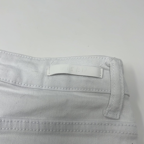 RISEN White High Waisted Distressed Raw Hem Shorts small - Picture 8 of 9